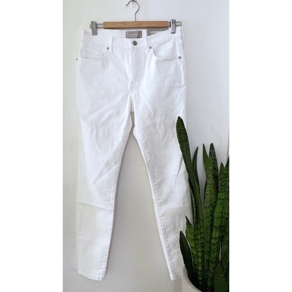 NWT EVERLANE White Stretch Mid Rise Skinny Jeans 29T​​​​​ - Picture 2 of 10